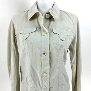 Ann Taylor LOFT Ivory Corduroy Jacket Size Small